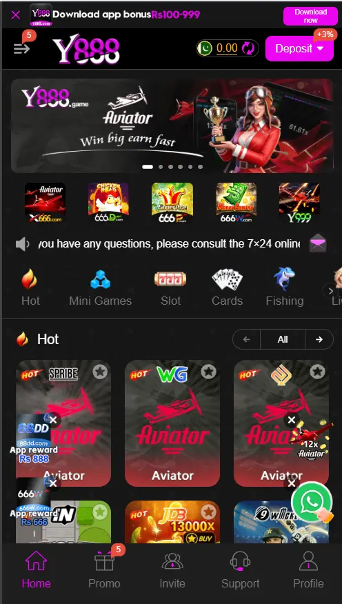 Y888 Game Interface