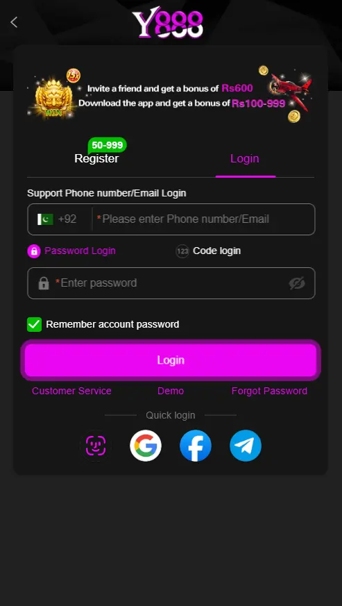 Y888 Game Login