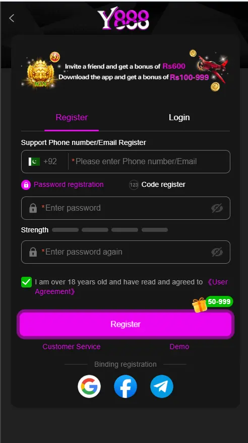 Y888 Game Register